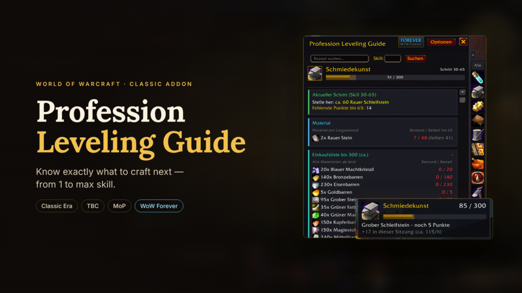 PLG addon: know exactly what to craft next
